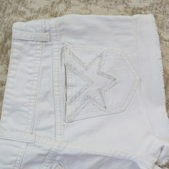 Bongo Distressed Ripped Shortie Jean Shorts Junior 5 White - Picture 11 of 16